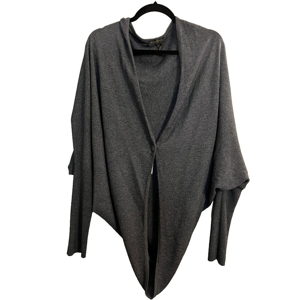 Donna Karan Cocoon Wool/Silk/Cashmere Dolman Sleeve Cardigan with button closure